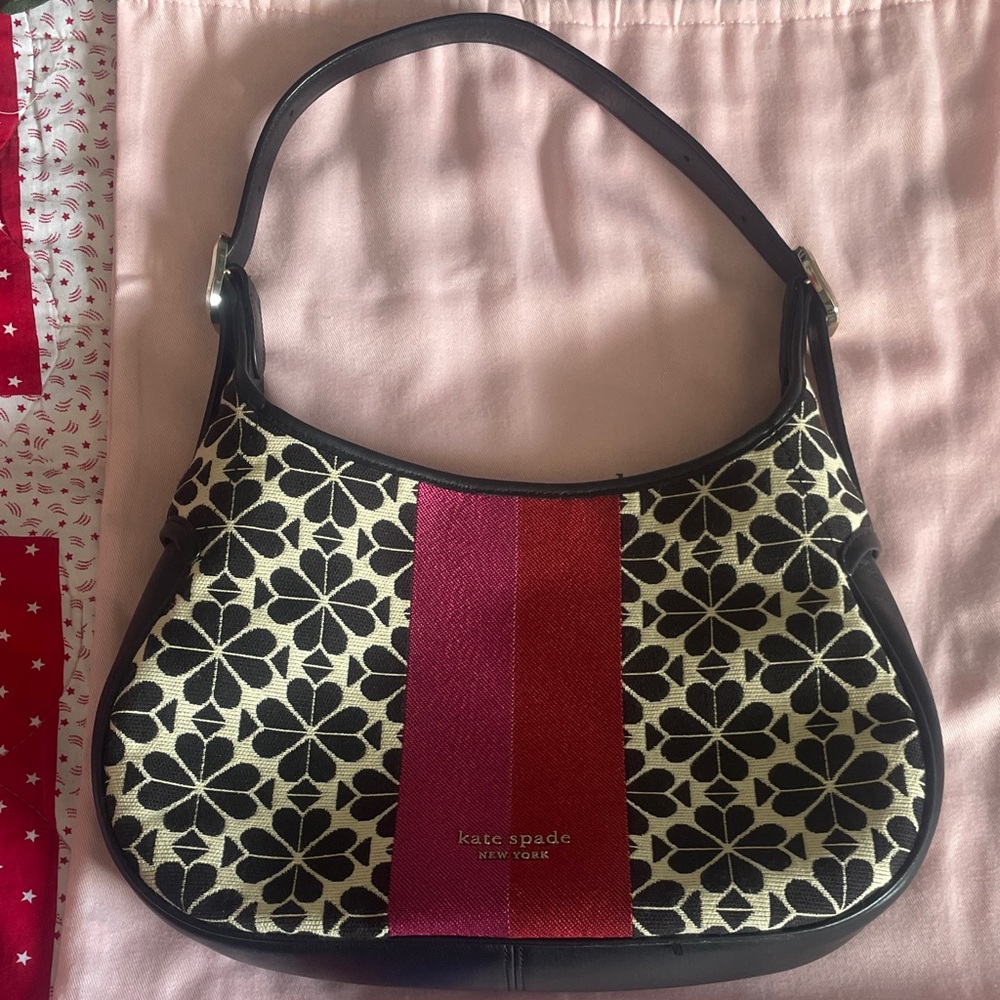 Kate Spade Black and Red Floral Shoulder Bag